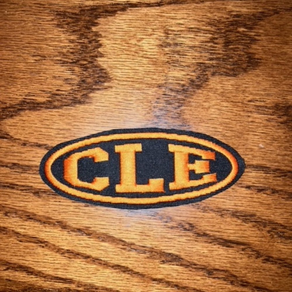 CLE Cleveland Ohio proud orange and black oval patch